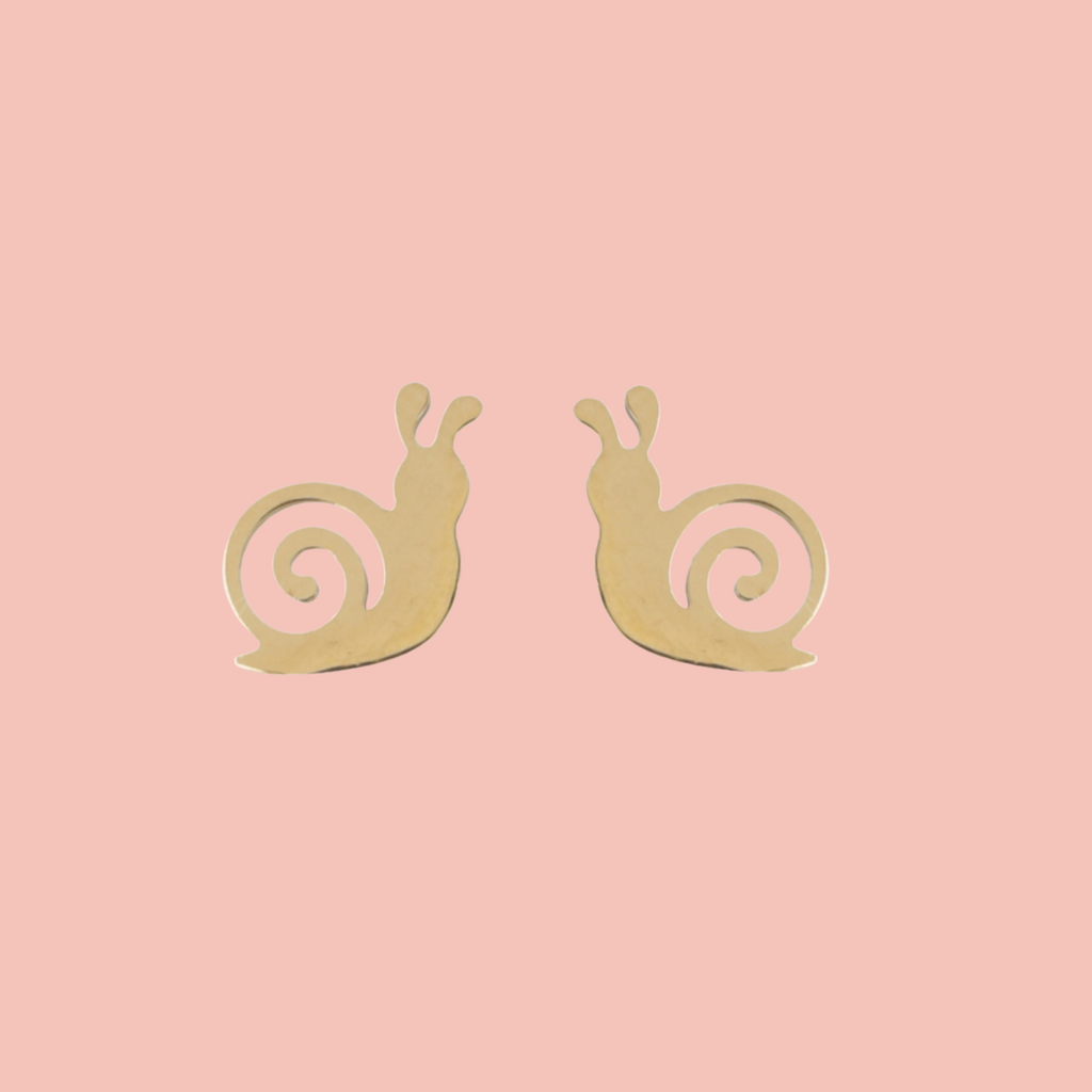 Snail Stud Earrings - Gold Plated - Sour Cherry