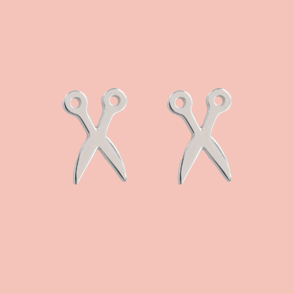 Cut It Out Scissor Stud Earrings - Sour Cherry