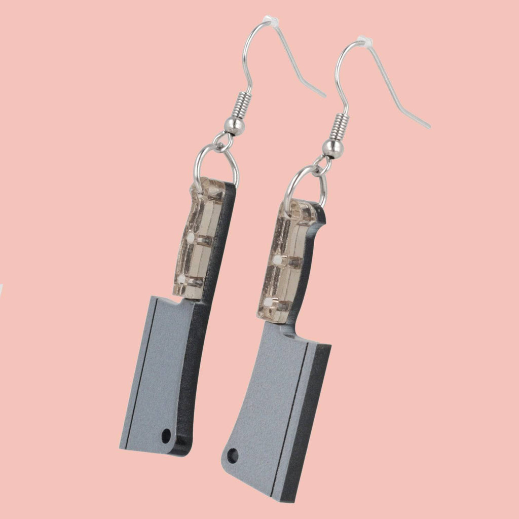 Meat Cleaver Earrings - Sour Cherry