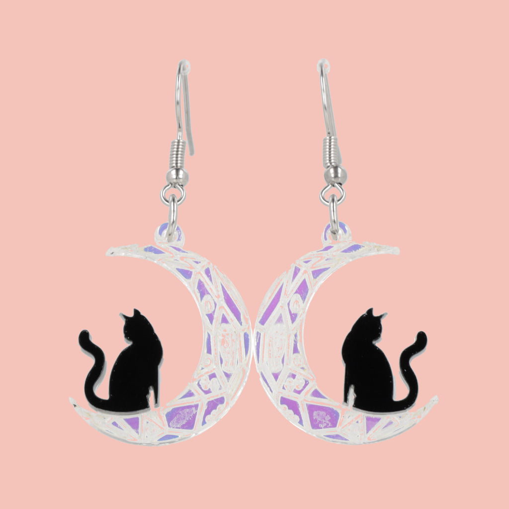 Meow Moon Earrings - Sour Cherry