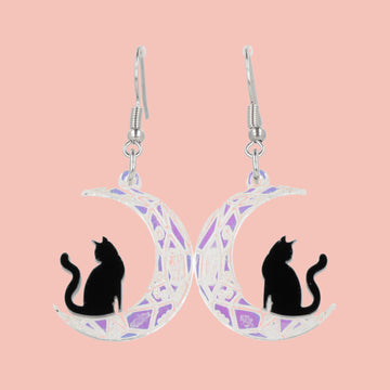 Meow Moon Earrings - Sour Cherry