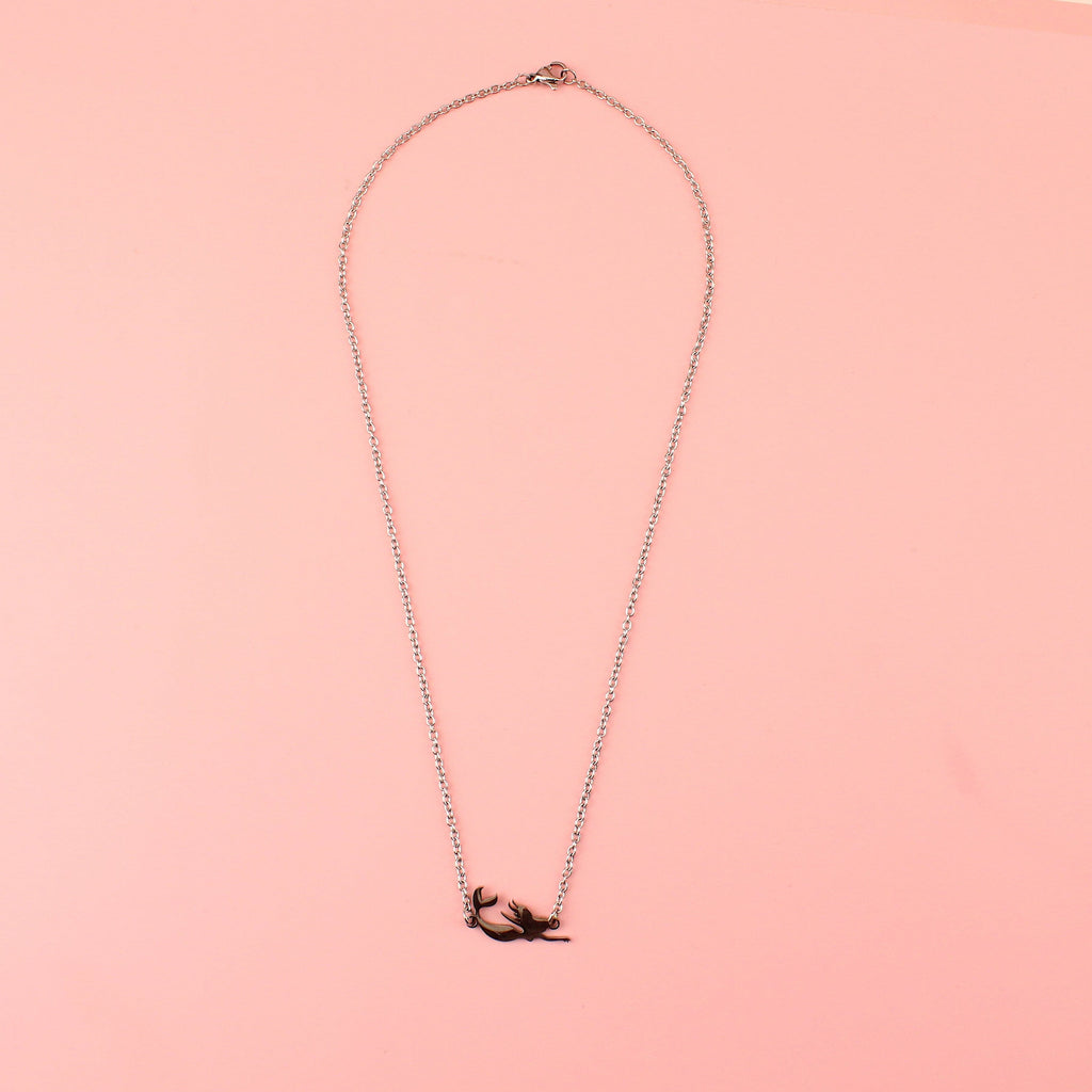 Stainless steel necklace with a mermaid shaped charm
