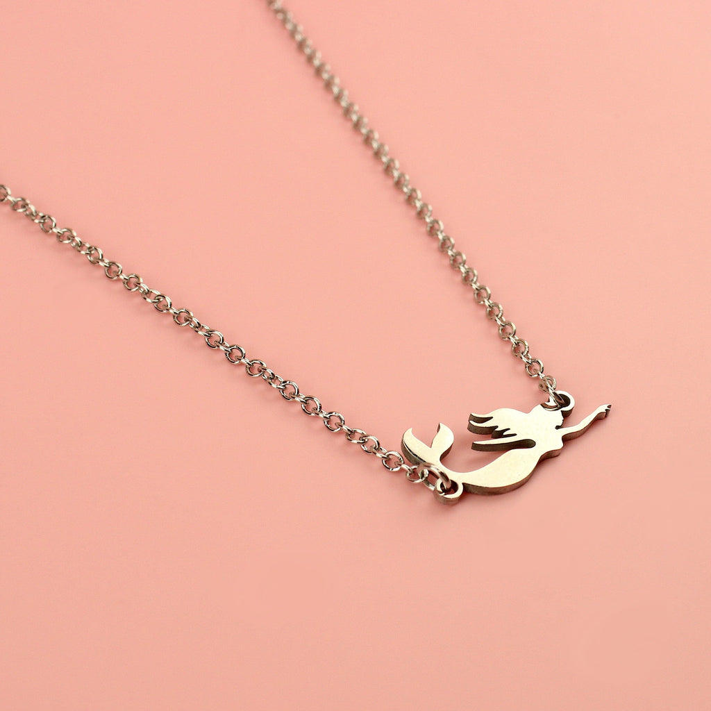 Stainless steel necklace with a mermaid shaped charm