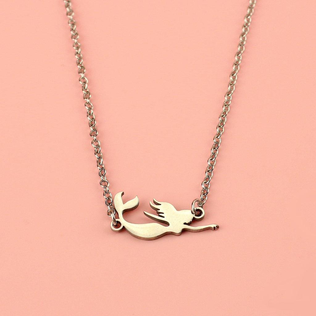Stainless steel necklace with a mermaid shaped charm