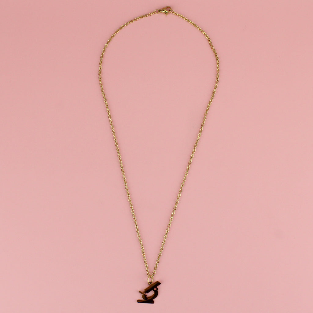 Microscope Necklace (Gold Plated) - Sour Cherry
