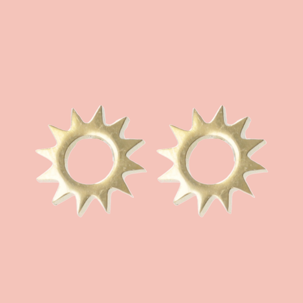 Midnight Sun Stud Earrings (Gold Plated) - Sour Cherry