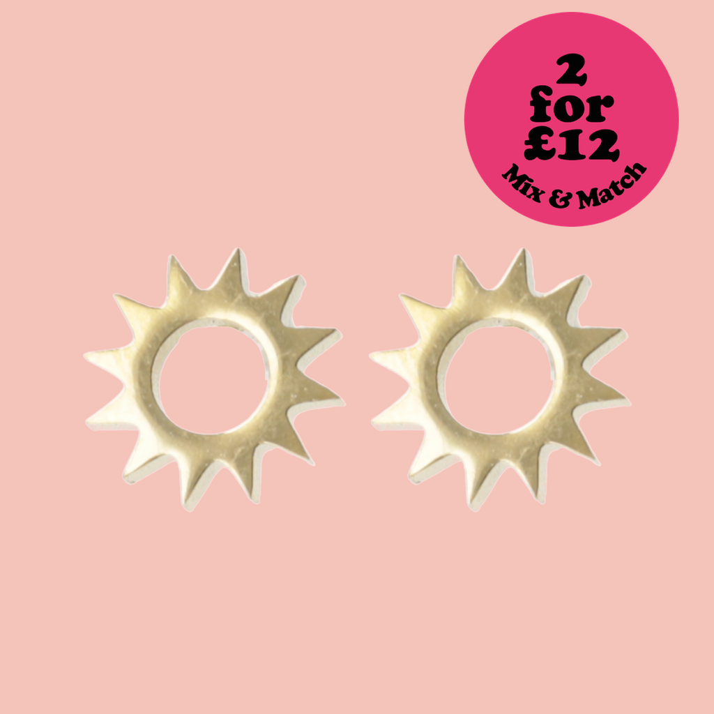 Midnight Sun Stud Earrings (Gold Plated) - Sour Cherry