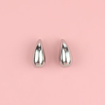 Mini teardrop-style stainless steel earrings