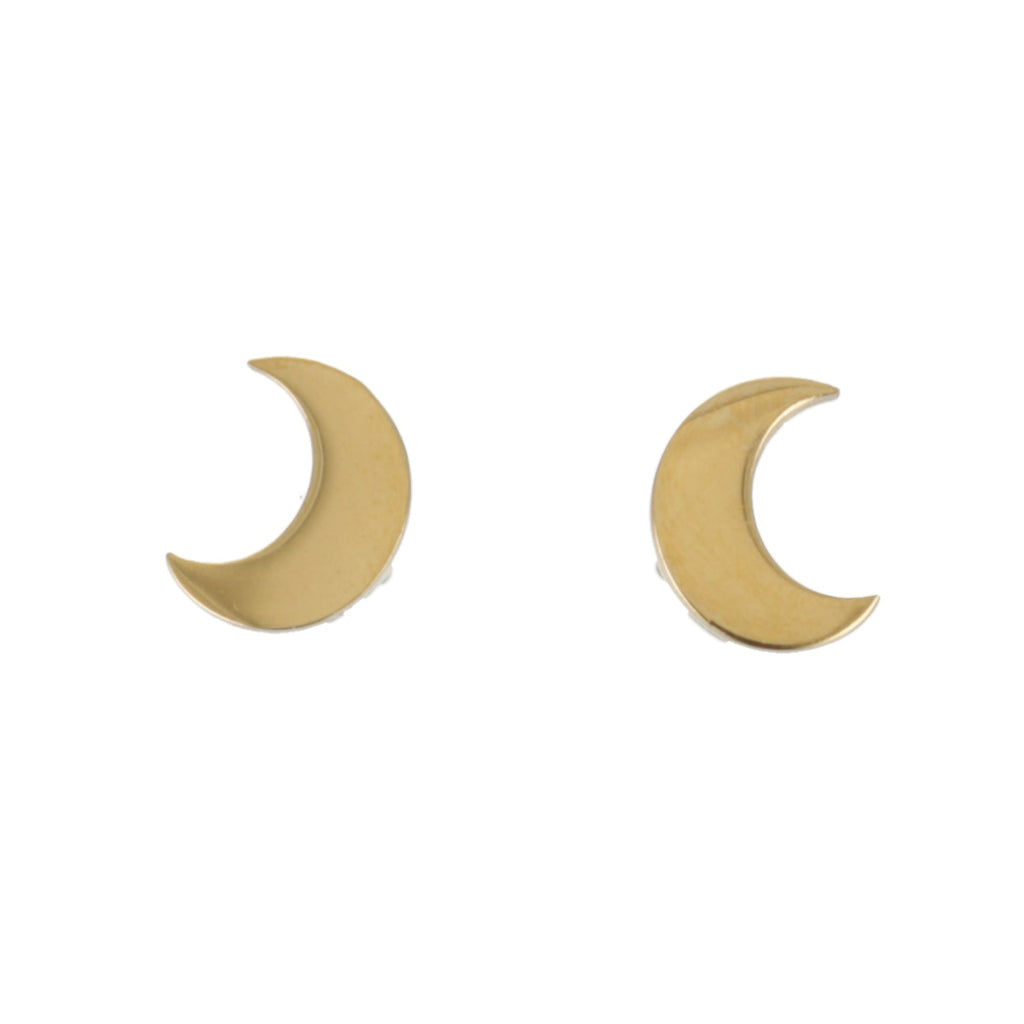 Moon Stud Earrings (Gold Plated) - Sour Cherry