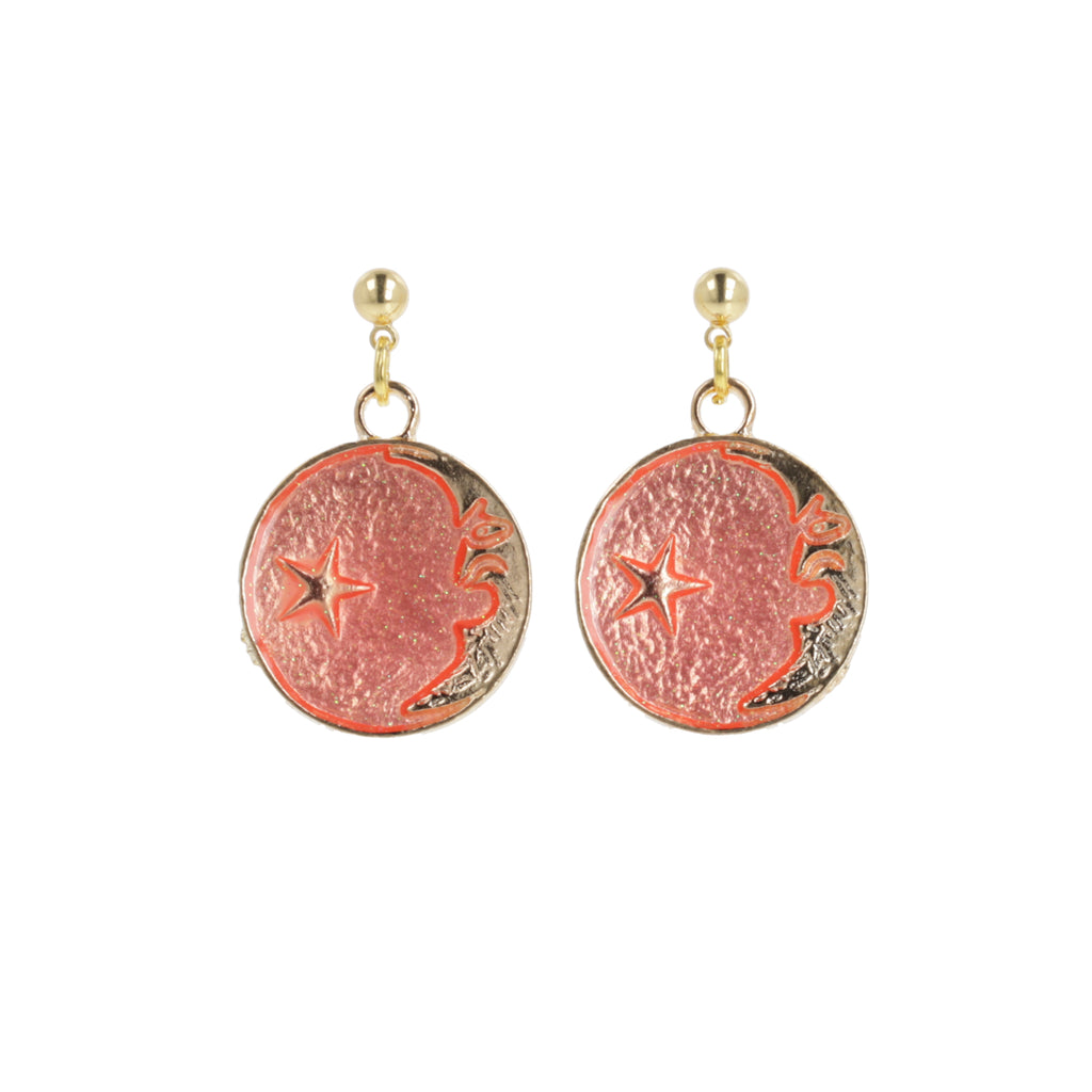 Once In A Pink Moon Earrings - Sour Cherry