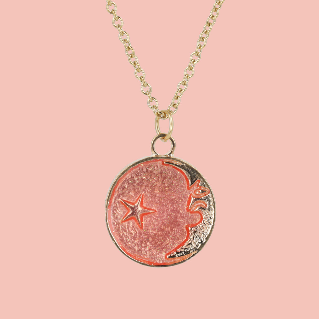 Once In A Pink Moon Necklace - Sour Cherry