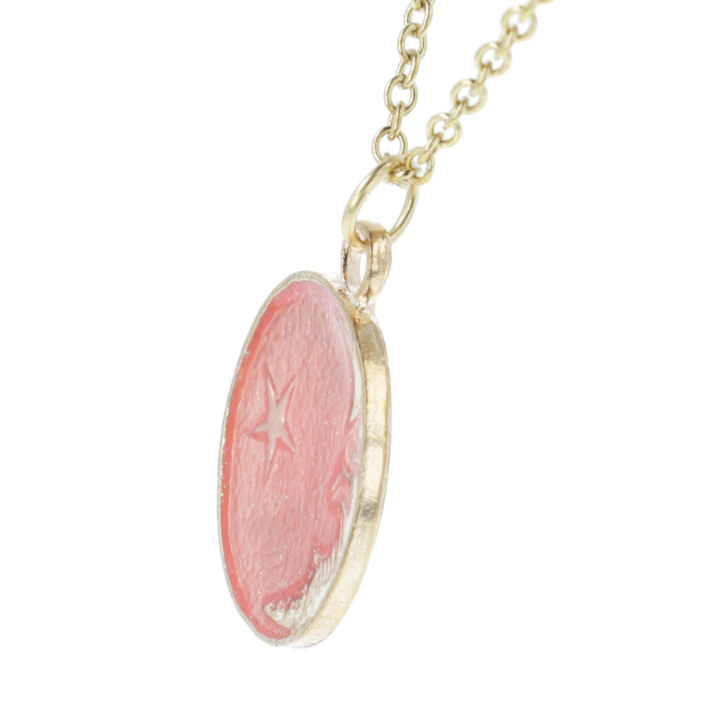 Once In A Pink Moon Necklace - Sour Cherry