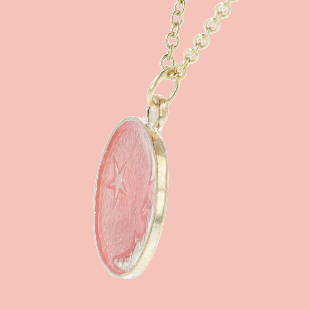 Once In A Pink Moon Necklace - Sour Cherry
