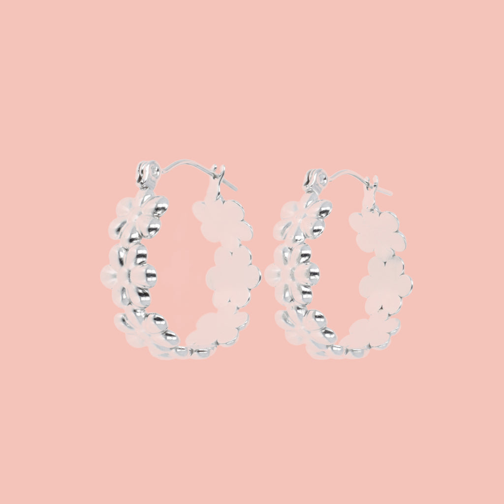 Oopsie Daisy Hoop Earrings - Sour Cherry