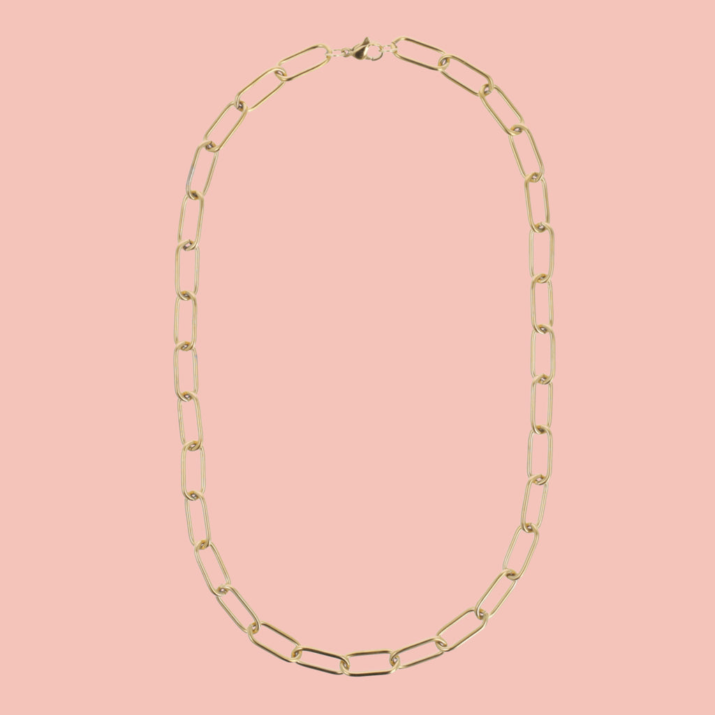 Oval Link Chain Necklace (Gold Plated) - Sour Cherry