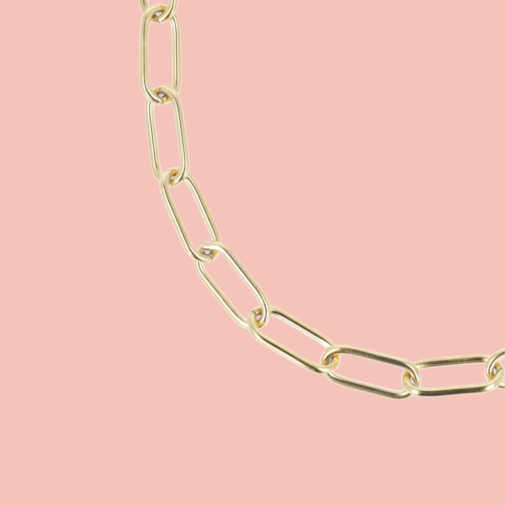 Oval Link Chain Necklace (Gold Plated) - Sour Cherry