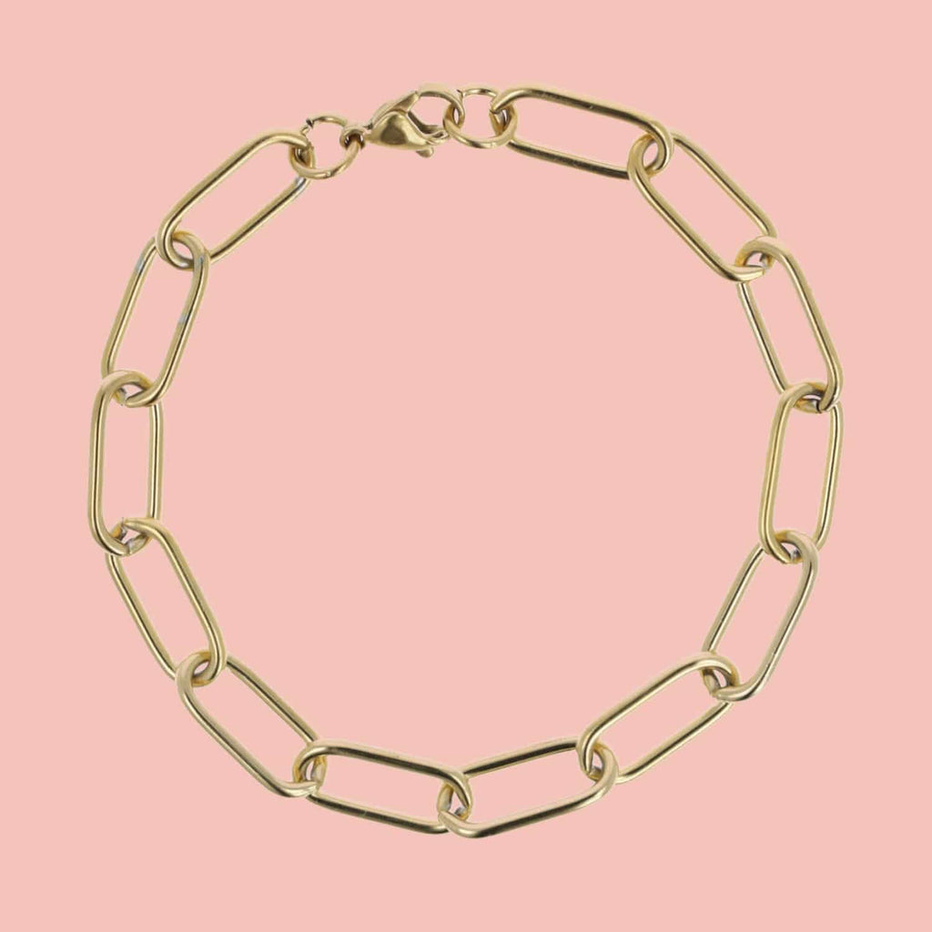 Oval Chain Bracelet (Gold Plated) - Sour Cherry