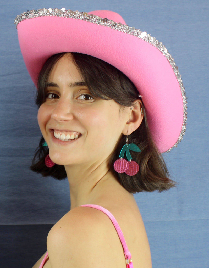 Pink Disco Cherry Earrings - Sour Cherry
