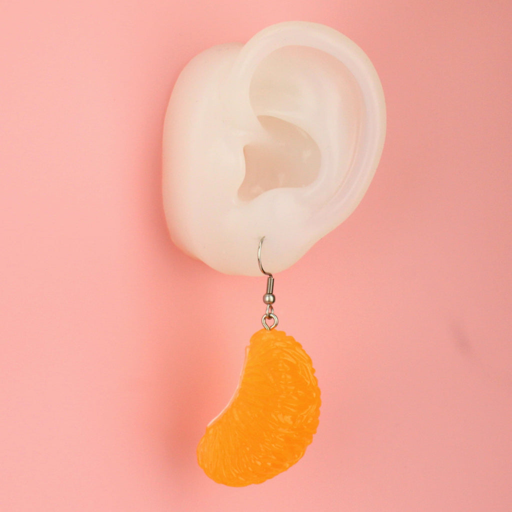 Ear wearing Peeling Good Satsuma Earrings