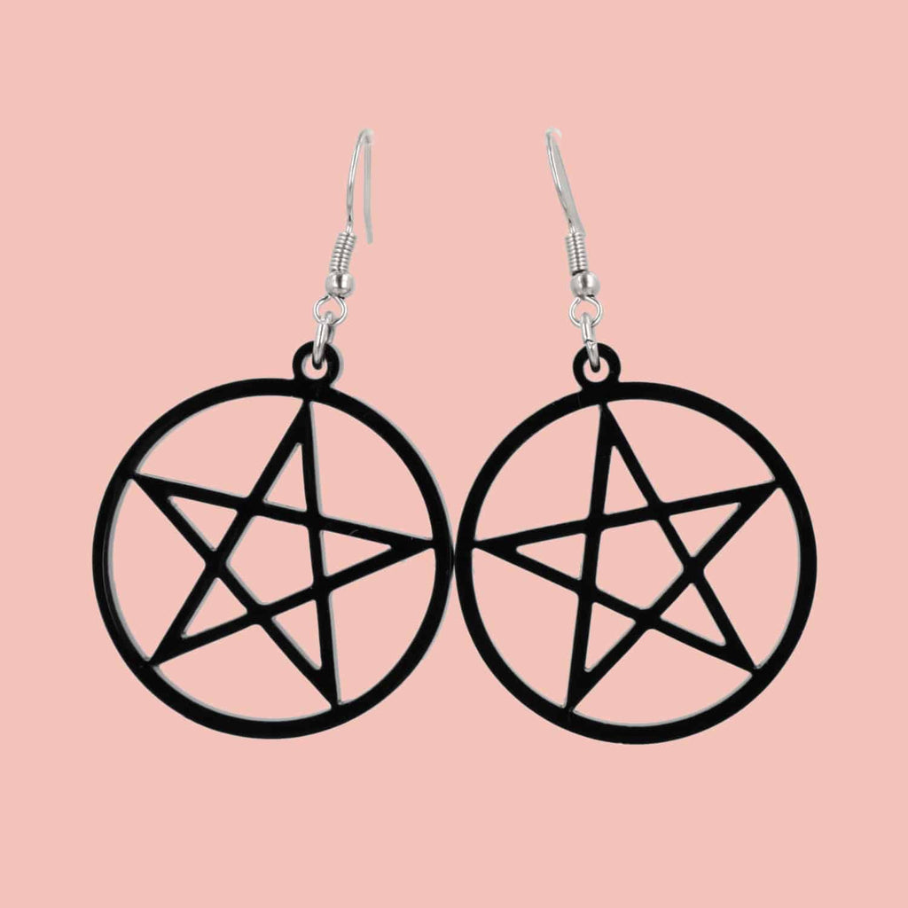 Pentacle Earrings - Sour Cherry