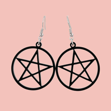 Pentacle Earrings - Sour Cherry