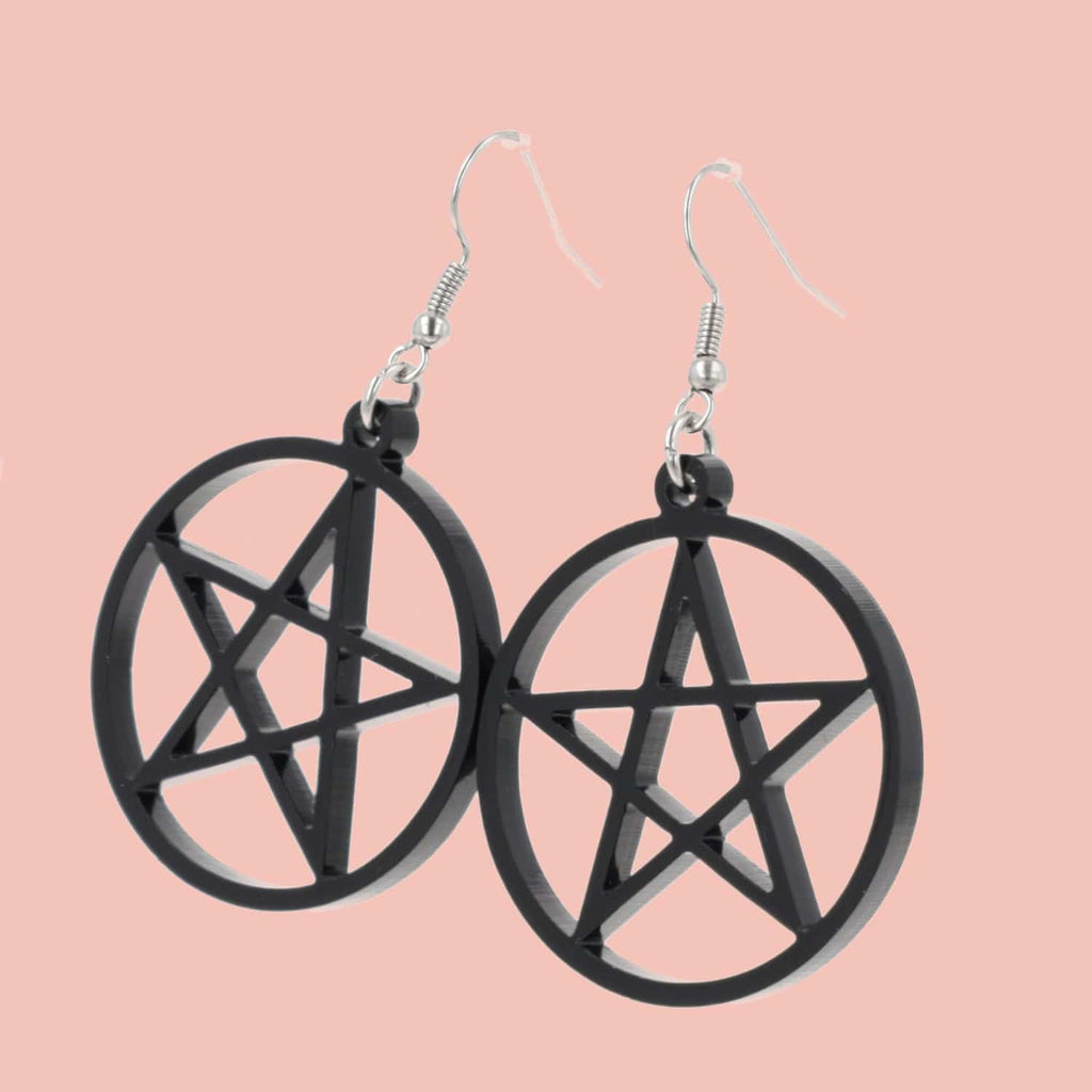 Pentacle Earrings - Sour Cherry