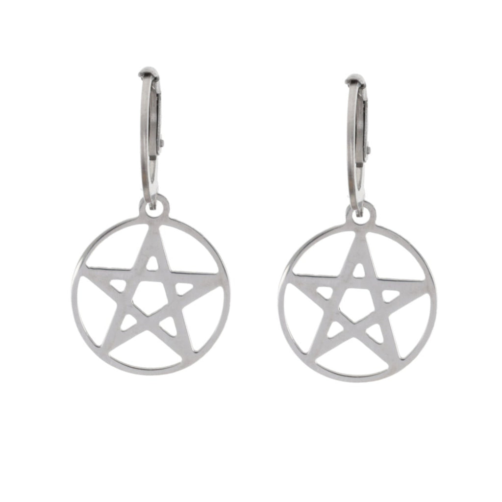 Pentagram Hoop Earrings - Sour Cherry