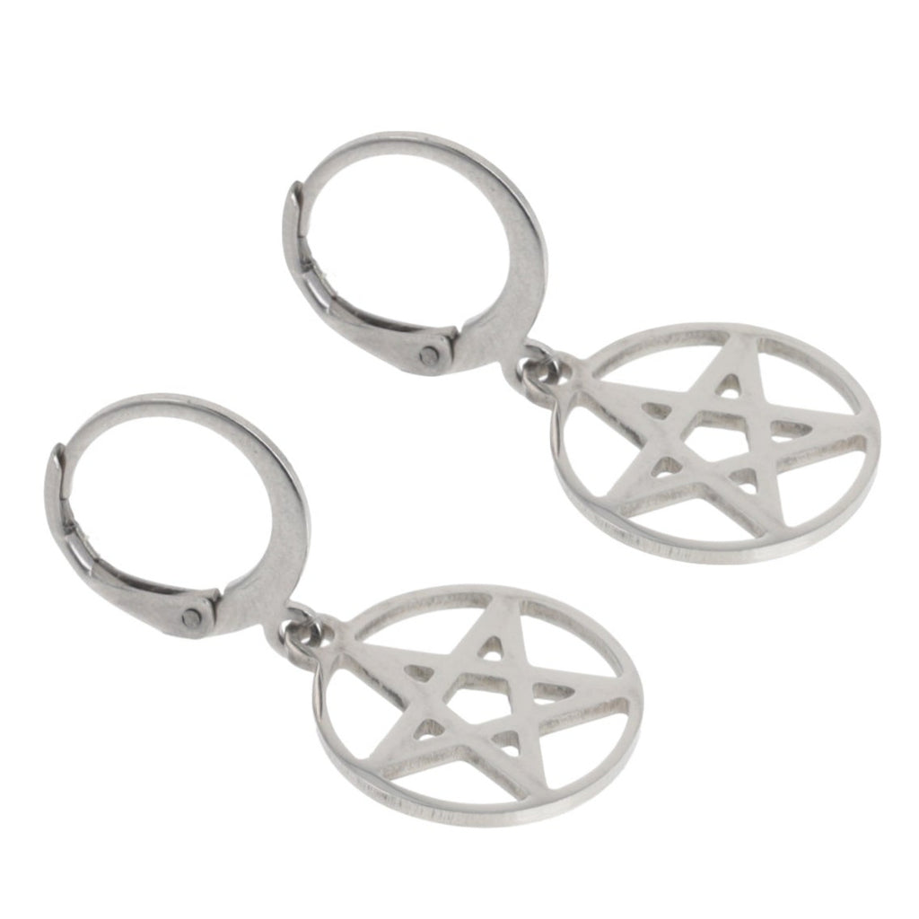 Pentagram Hoop Earrings - Sour Cherry