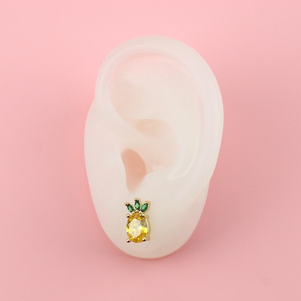 Ear wearing Pineapple Punch Stud Earrings