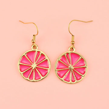 Pink Grapefruit Earrings - Sour Cherry