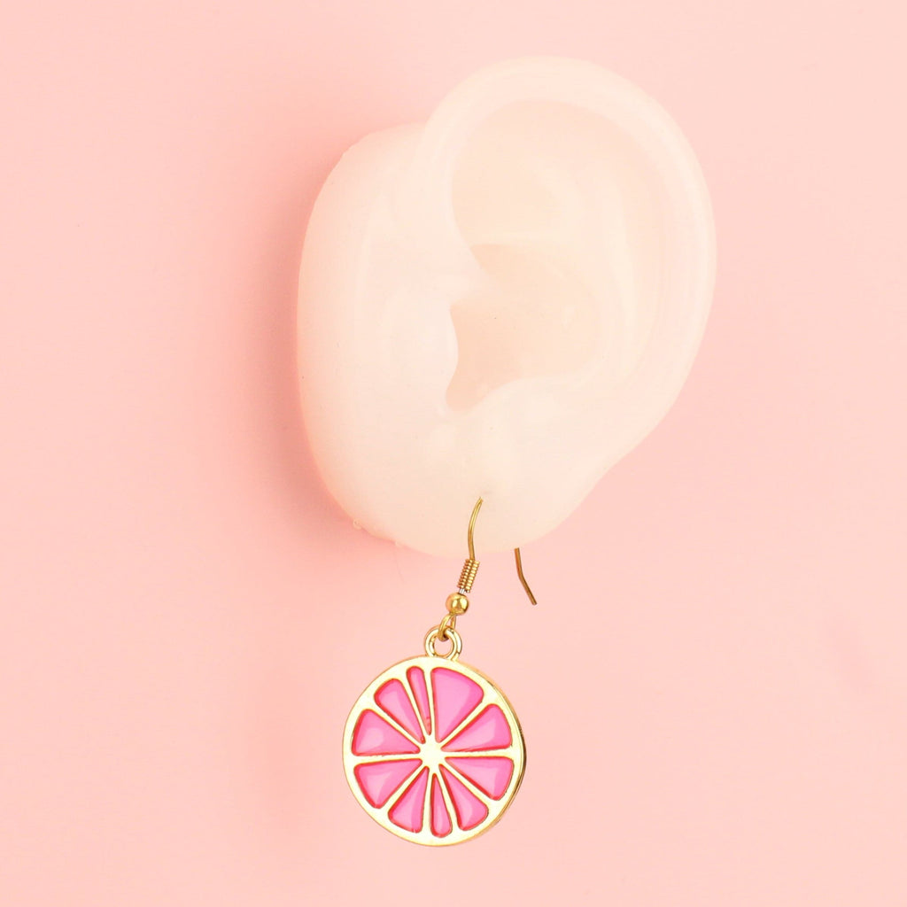 Pink Grapefruit Earrings - Sour Cherry