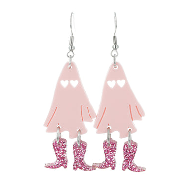 Pink Let's Go Ghouls Earrings - Sour Cherry