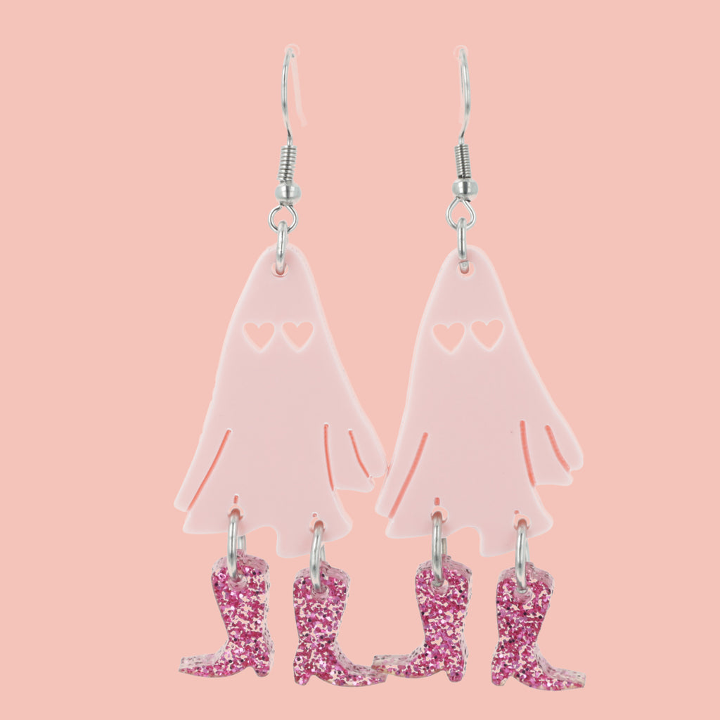 Pink Let's Go Ghouls Earrings - Sour Cherry