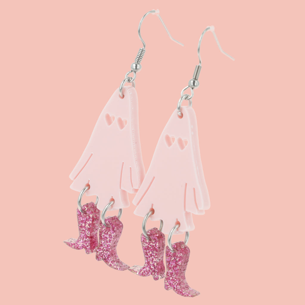 Pink Let's Go Ghouls Earrings - Sour Cherry