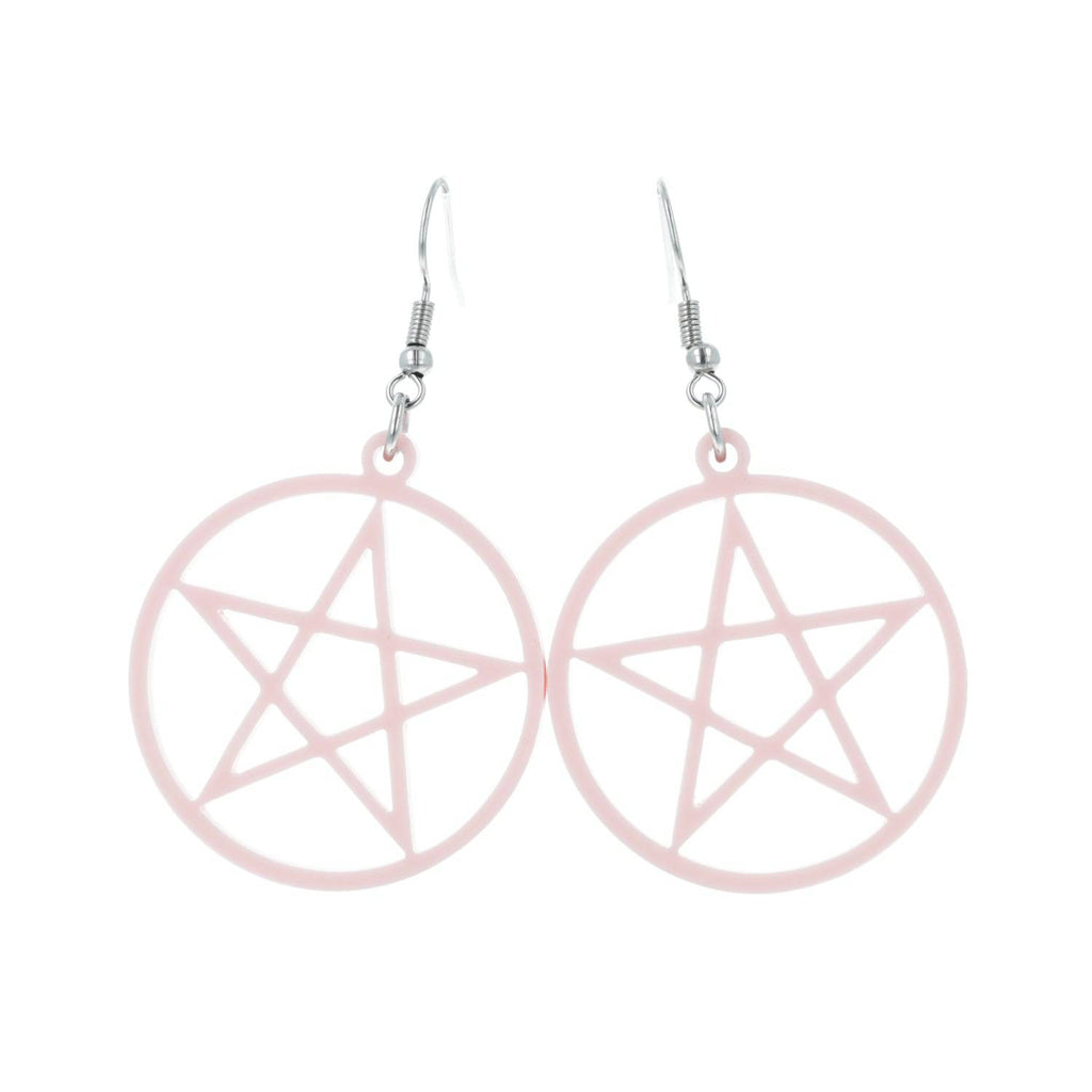 Pink Pentacle Earrings - Sour Cherry