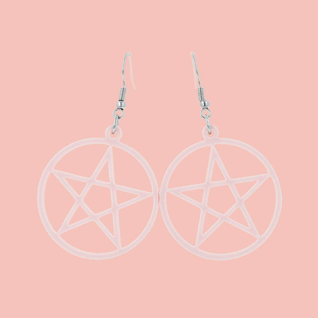 Pink Pentacle Earrings - Sour Cherry