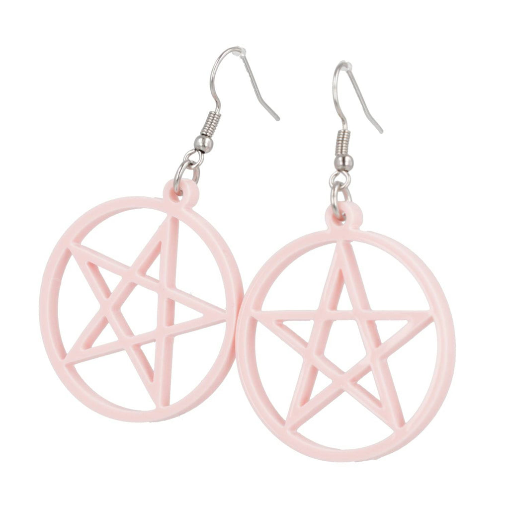 Pink Pentacle Earrings - Sour Cherry