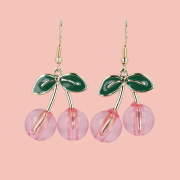 Pink Perfection Cherry Earrings - Sour Cherry
