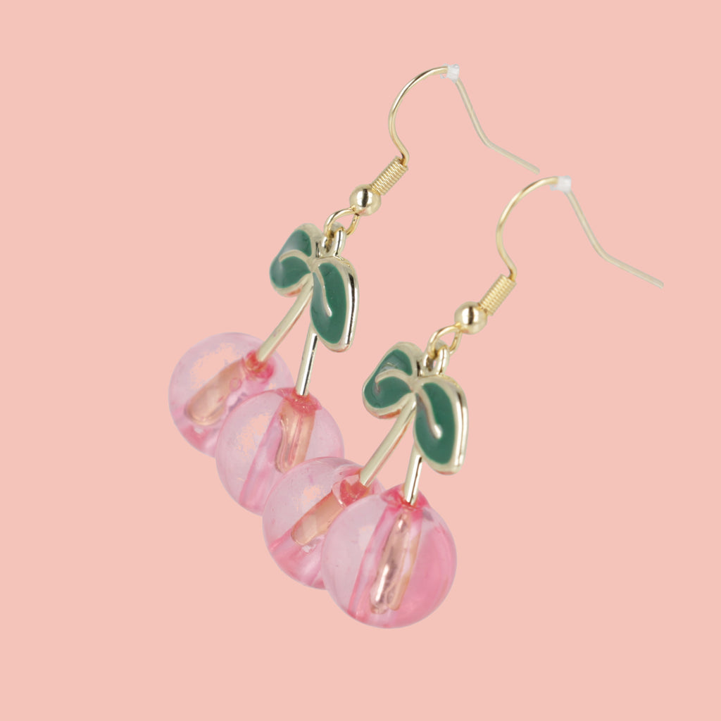 Pink Perfection Cherry Earrings - Sour Cherry