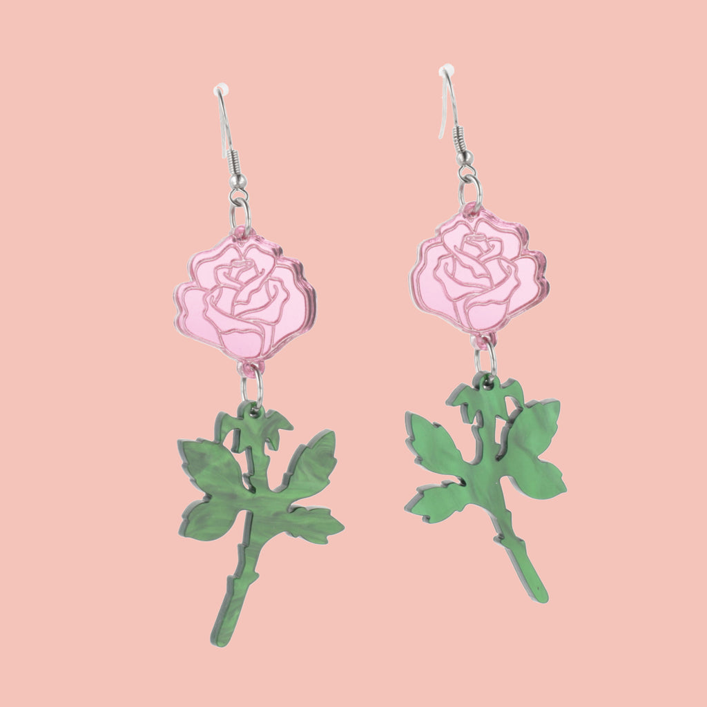 Pink Thorny for You Earrings - Sour Cherry