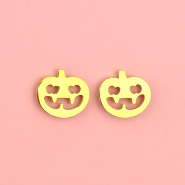 Pumpkin Stud Earrings (Gold Plated) - Sour Cherry
