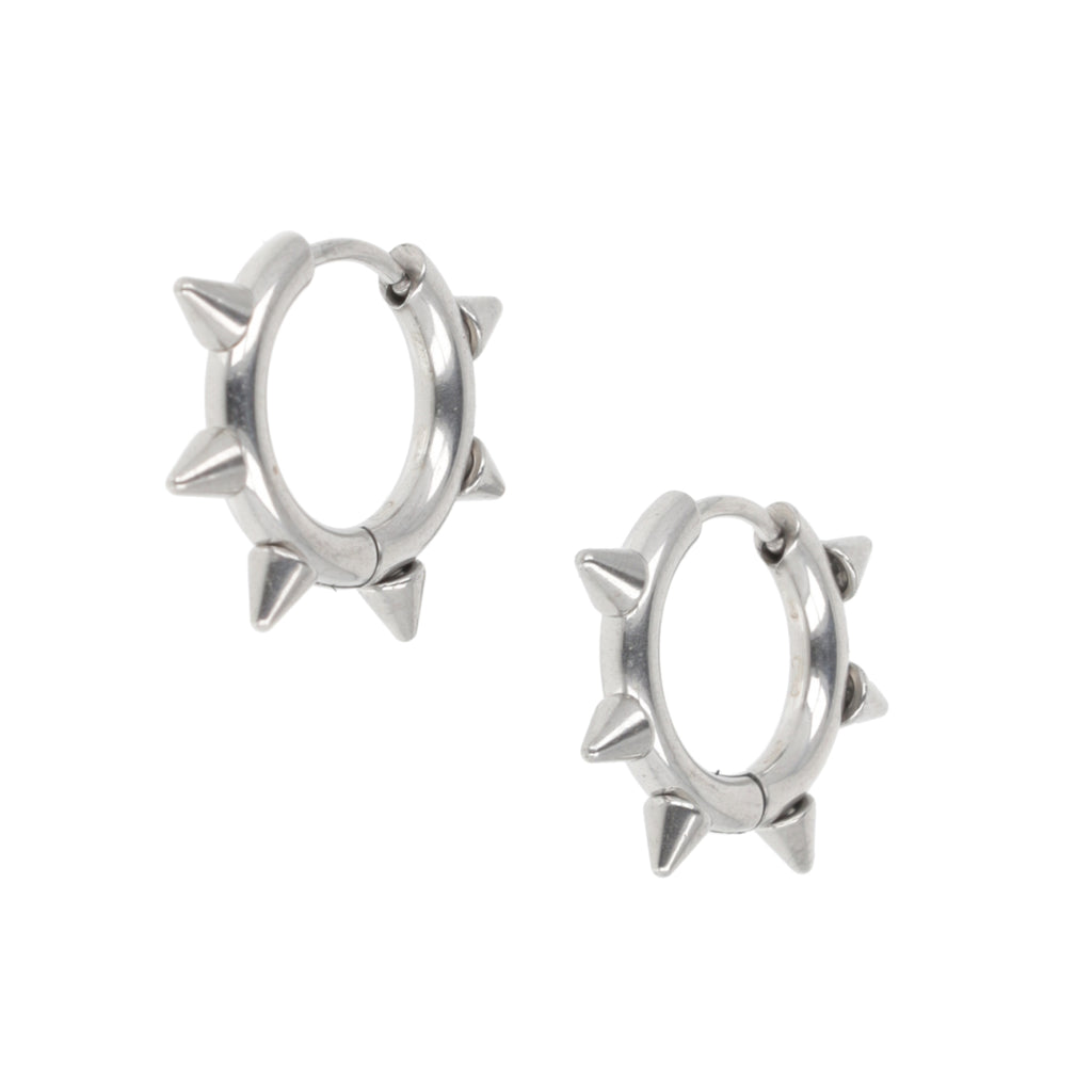Punk-fection Spike Huggie Hoop Earrings - Sour Cherry