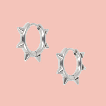 Punk-fection Spike Huggie Hoop Earrings - Sour Cherry