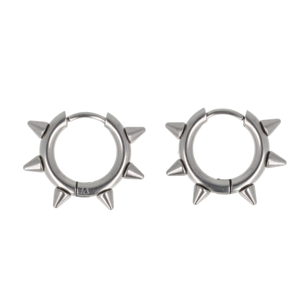 Punk-fection Spike Huggie Hoop Earrings - Sour Cherry
