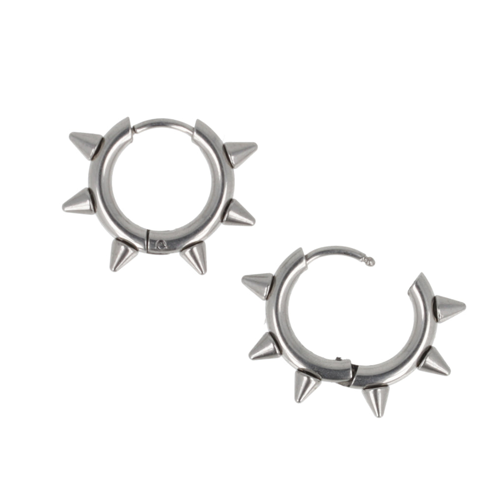 Punk-fection Spike Huggie Hoop Earrings - Sour Cherry