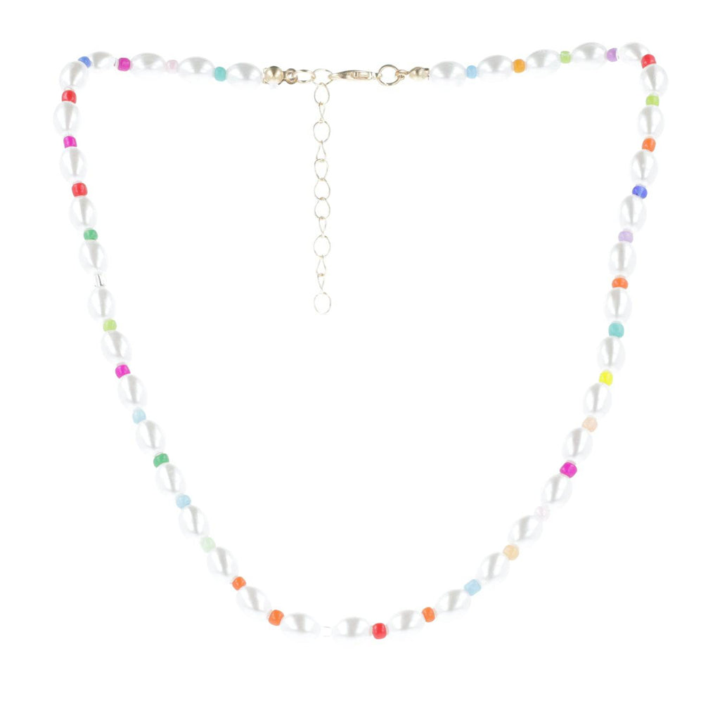 Rainbow Pearl Necklace - Sour Cherry