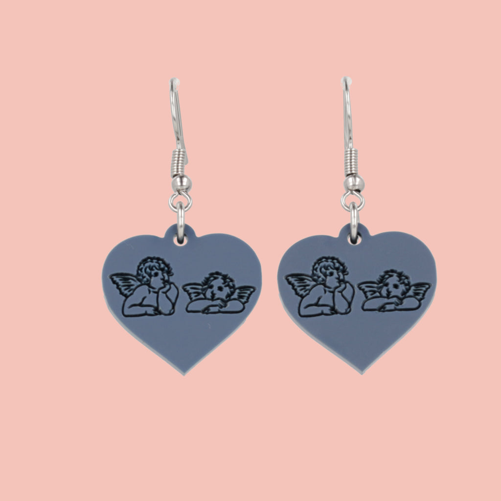 Raphael's Angels Heart Earrings - Midnight Blue - Sour Cherry