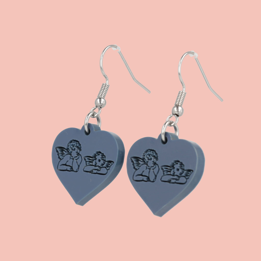 Raphael's Angels Heart Earrings - Midnight Blue - Sour Cherry