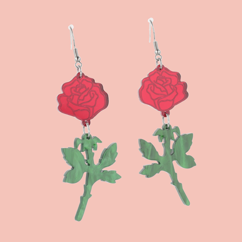 Red Thorny for You Earrings - Sour Cherry