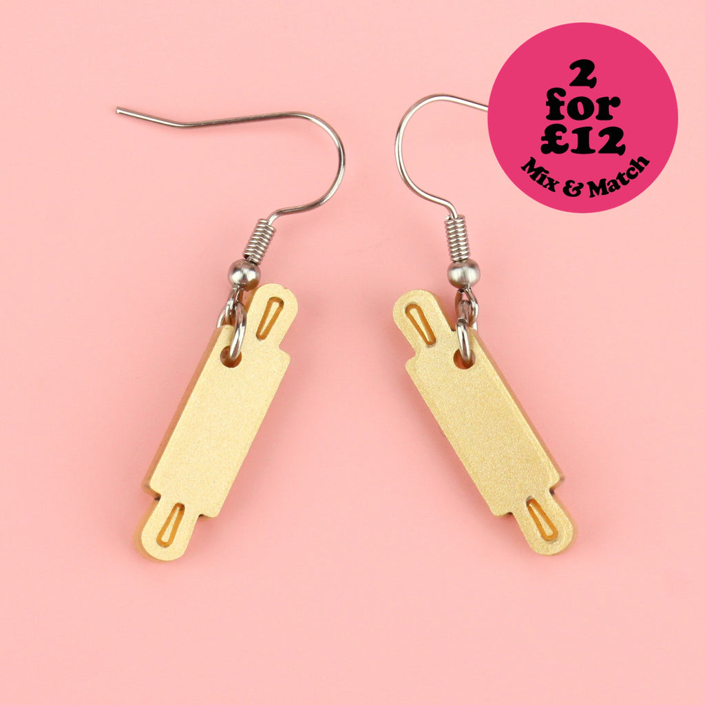 Rolling Pin Earrings - Sour Cherry